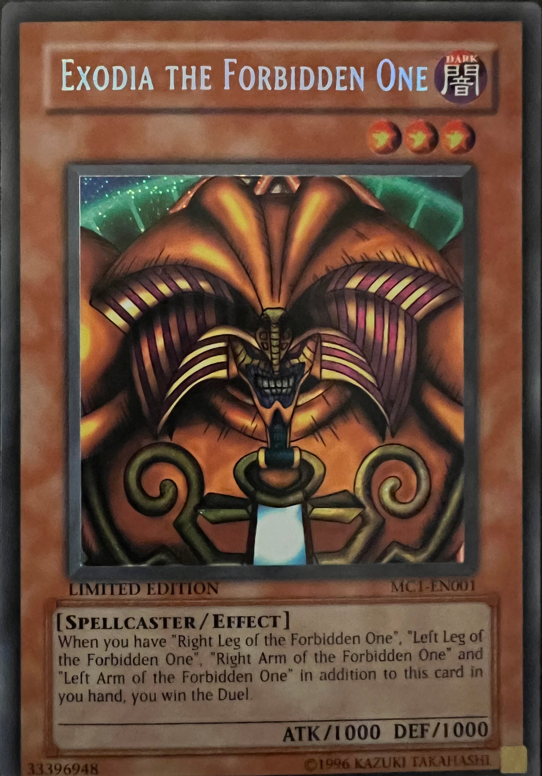 Yu-Gi-Oh Exodia The Forbidden One Limited Edition Card